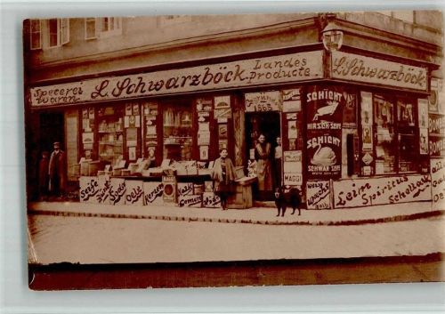 Wien Geschäft Schwarzböck Werbung Ort handschriftlich