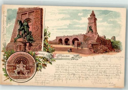 Kyffhäuser 1900 National Denkmal Barbarossa Gruss