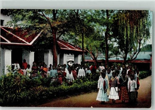 Missionen Mädchenschule in Tandschaur Ostindien Serie Indien III Nr. 12 Verlag der evang.-luth. Mission in Leipzig