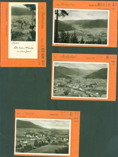 Mitteltal Lot mit 4 AK Musterkarten Original aus Metzarchiv Bestellvorgänge und Auflagenzahlen