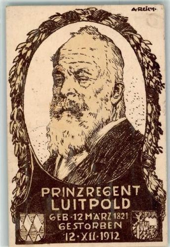 Prinzregent Luitpold gestorben 12.12.1912 und Stempel