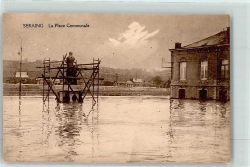 Seraing la Place Communale Hochwasser