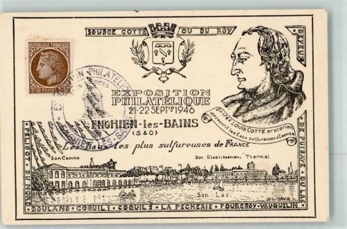Enghien-les-Bains sign.J.L.David Ausstellung 1946 Louis Cotte Sonderstempel
