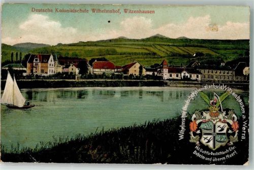 Witzenhausen Deutsche Kolonialschule Wilhelmshof Studentika Studentenwappen Segelboot