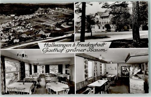Hallwangen Gasthaus grüner Baum Pension Gastraum Fliegeraufnahme