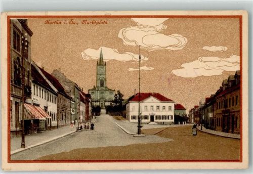 04626 O7421 Hartha b Schmölln, Thür 1918 - Marktplatz Kirche