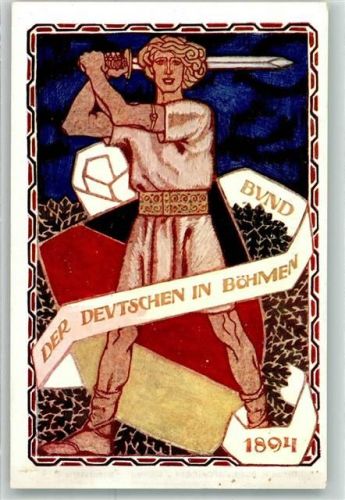 Bund der Deutschen in Böhmen Bundeskarte Nr. 9 Mann mit Schwert