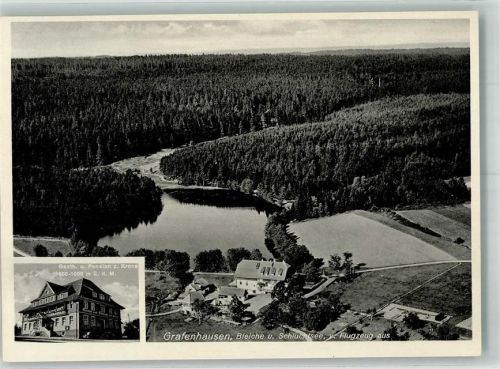 Grafenhausen FliegeraufnahmeBleiche u. Schluchtsee Gasthaus u. Pension z. Krone Freigeg. d. R.L.M.