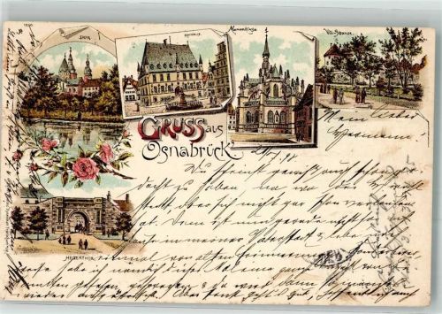 Osnabrück 1898 Dom Rathaus Marienkirche Villa Schanze Hegertor