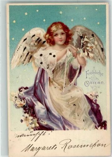 1901 mit Glimmer - Glitzerauflage Engel
