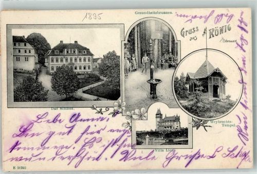 Bad König 1895 Gesundheitsbrunnen Villa Lien Weybrechts Tempel das Schloss