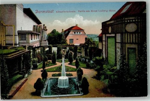 W6100 Darmstadt Künstlerkolonie Partie am Ernst Ludwig Haus Kunstgeschichte Darmstadt