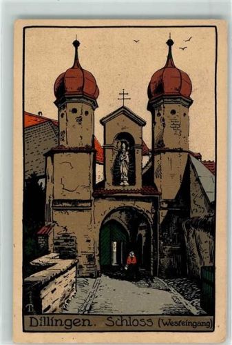 Dillingen Schloss Westeingang Türme Tor