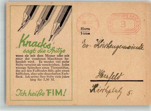Berlin Mitte 1929 Anspitzer Fim für Stifte Firma E.A. Damerow