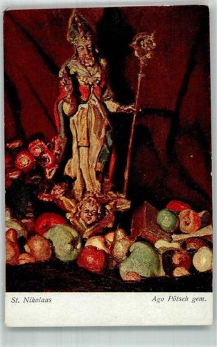 sign. Ago Pötsch B.K.W.I. Wiener Kunst 2199 Nikolaus Künstlerkarte