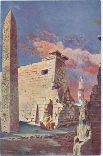 1910/20 Luxor, Der Obelisk und der Tempel,sign. R. Carl