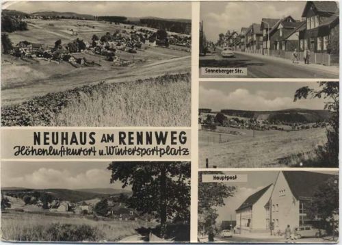 1967 Neuhaus, 5 Ansichten, Hauptpost,Konsum Foku AKU1