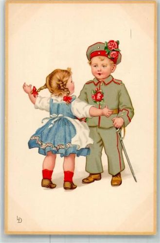 Kinder in Uniform Rekrut Meissner u. Buch Serie 2238 WK I
