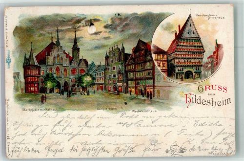 Hildesheim 1902 Marktplatz Rathaus Templerhaus Wedekindhaus