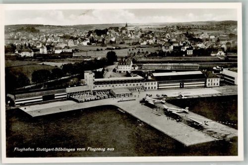Böblingen WK II Fliegeraufnahme Flughafen Flughafenhotel Freigeg. R.L.M.
