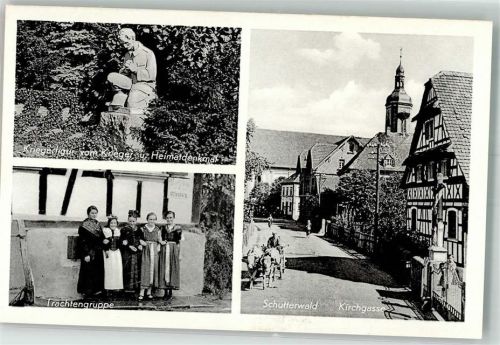 77746 W7601 Schutterwald - Krieger- u. Heimatdenkmal Tracht Kirchgasse