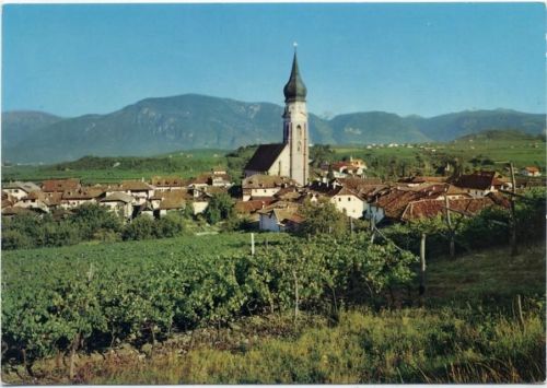 um 1980-90 Üeberetsch bei Bozen, Südtirol, Kirche / church St. Pauls,J. F. Amonn
