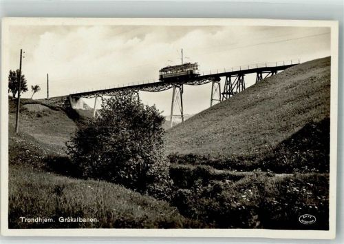 Trondheim Trondhjem 1940 Foto AK Eisenbahn Grakalbanen