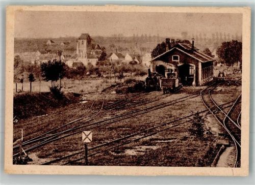 Esternay 1914 Bahnhof Dampflokomotive Foto AK