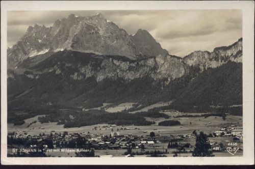 St. Johann 1950 mit -Wildem Kaiser-,Alfred Gründler