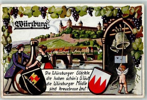 Würzburg Glöckle Glocken Engel Boxbeutel Wein Schloss Wappen