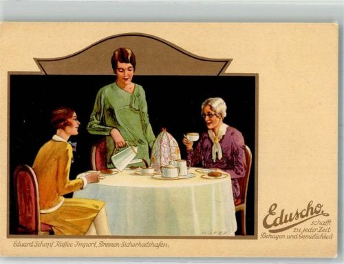 Bremen Eduscho sign. Höfer Kaffeetafel