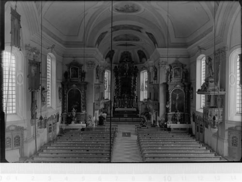 83661 W8172 Almbach GLASNEGATIV Kirche Altar