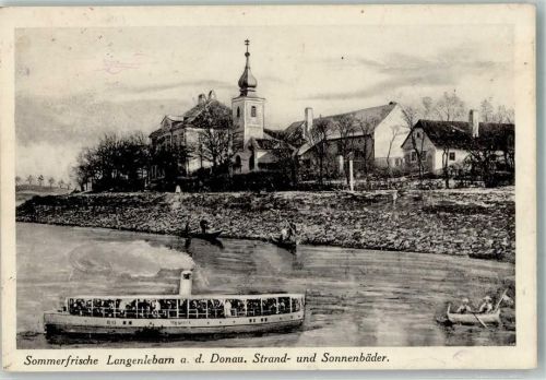 Langenlebarn-Oberaigen 1930 Kirche Dampfschiff