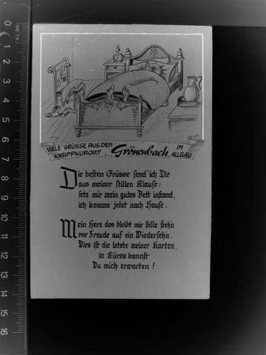 87730 W8944 Grönenbach , Allgäu GLASNEGATIV Viele grüsse Aus Dem Kneippkurort