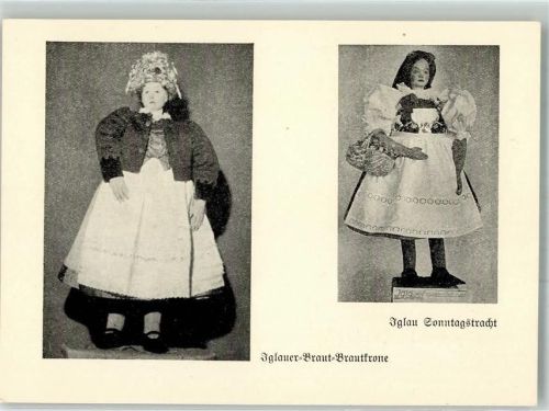 Jihlava Iglau Foto AK Tracht Puppen Sonntagstracht Brauttracht