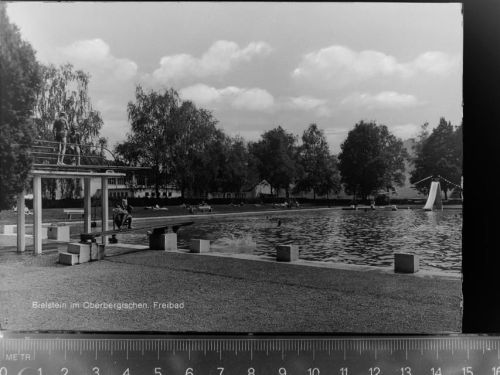 51674 W5276 Bielstein , Rheinl GLASNEGATIV Freibad
