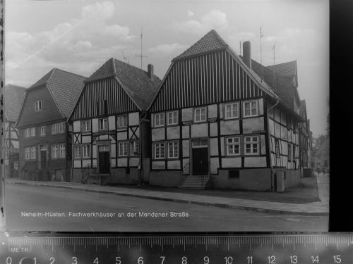 59755 W5760 Neheim-Hüsten GLASNEGATIV Fachwerkhäuser an der Mendener Strasse
