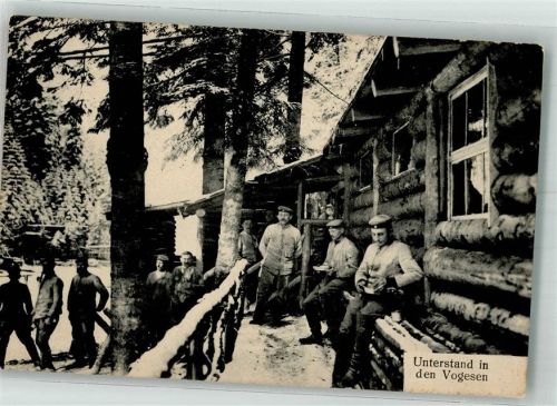 1917 Winter Unterstand in den Vogesen Deutsche Feldpost Feld Rekruten Depot Kompagnie Ulrich