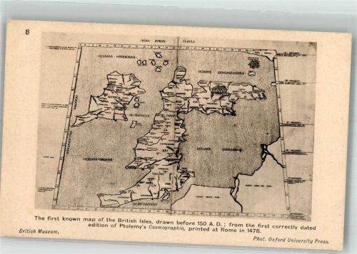 Erste bekannte Karte d. Britischen Inseln gez. v. 150 n. Chr.
