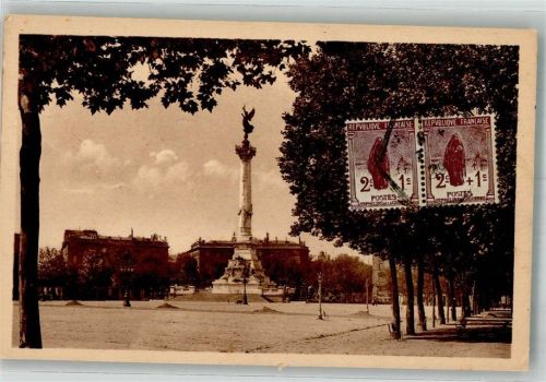 Bordeaux Denkmal des Griondins Briefmarke bildseitig