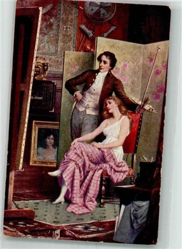 sign. Schweninger im Atelier Frau J.P.P. 1129 Staffelei 1915