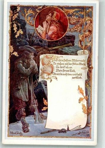 sign. Dutz Landsknecht denkt auf einsamer Wacht an seine Liebste Ostmark Bund deutscher Österreicher Nr. 83