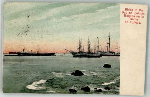 Santiago Foto AK Hafen Bay of Iqique