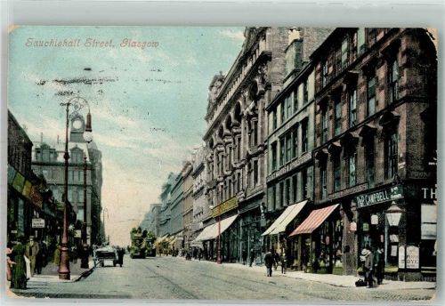 Glasgow 1906 Geschäft Straßenbahn Sauchiehall Street
