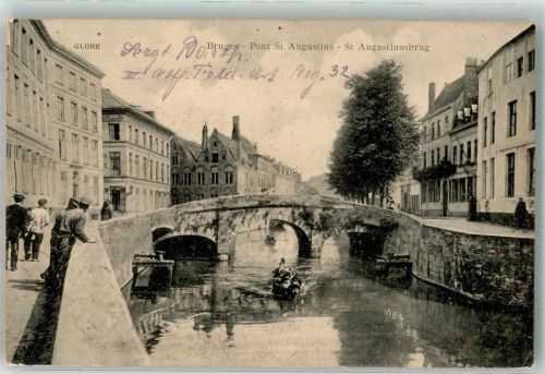 Bruges 1918 Pont St. Augustins Feldpost WK I