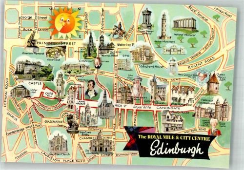 Edinburgh Stadtplan The Royal Mile and Citiy Centre