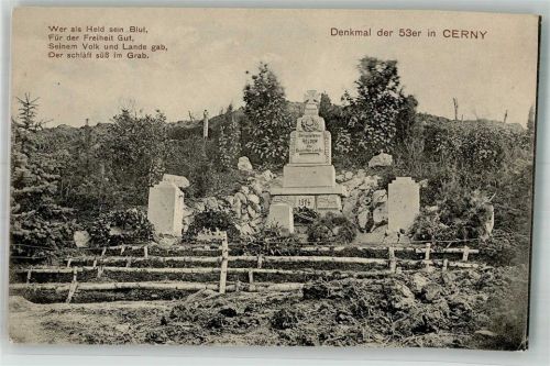 Cerny 1918 Denkmal der 53er Feldpost WK I Res.-Art.Mun.Kolonne Nr. 26