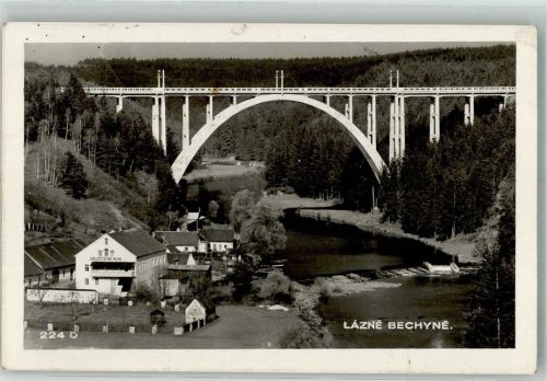 Bechyne 1940 Brücke Gasthaus