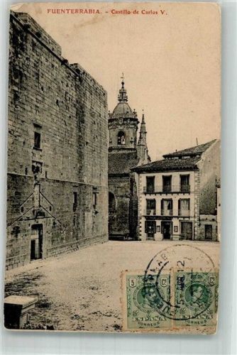 Fuenterrabia 1912 Burg Castillo de Carlos V. Marke Bildseitig