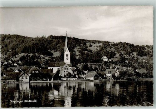 Sipplingen Panorama des Ortes am Obersee mit Pfarrkirche St. Martin